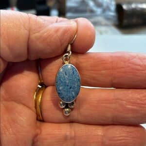 Elegant Denim Lapis Mexican 925 Silver Earrings